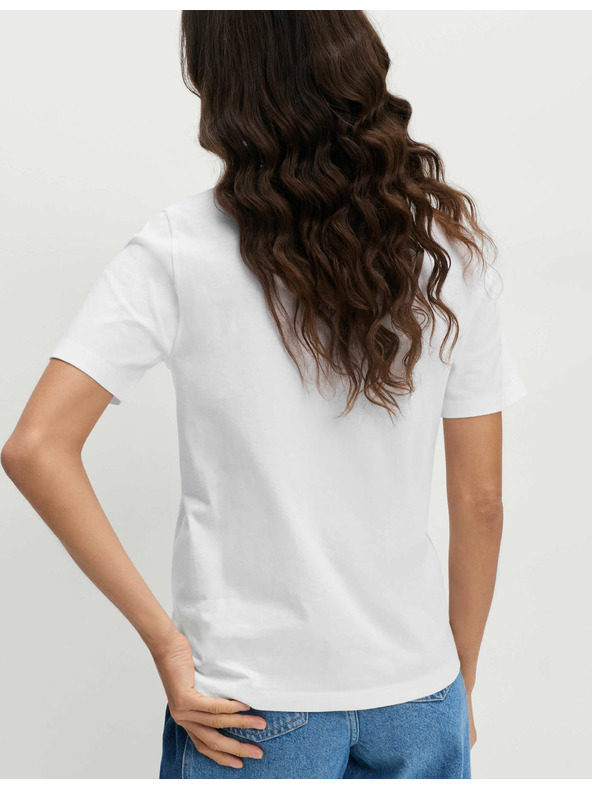 Marks & Spencer Bílé dámské bavlněné basic tričko Marks & Spencer