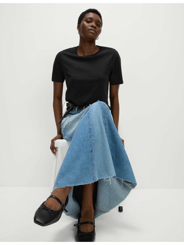 Marks & Spencer Černé dámské bavlněné basic tričko Marks & Spencer