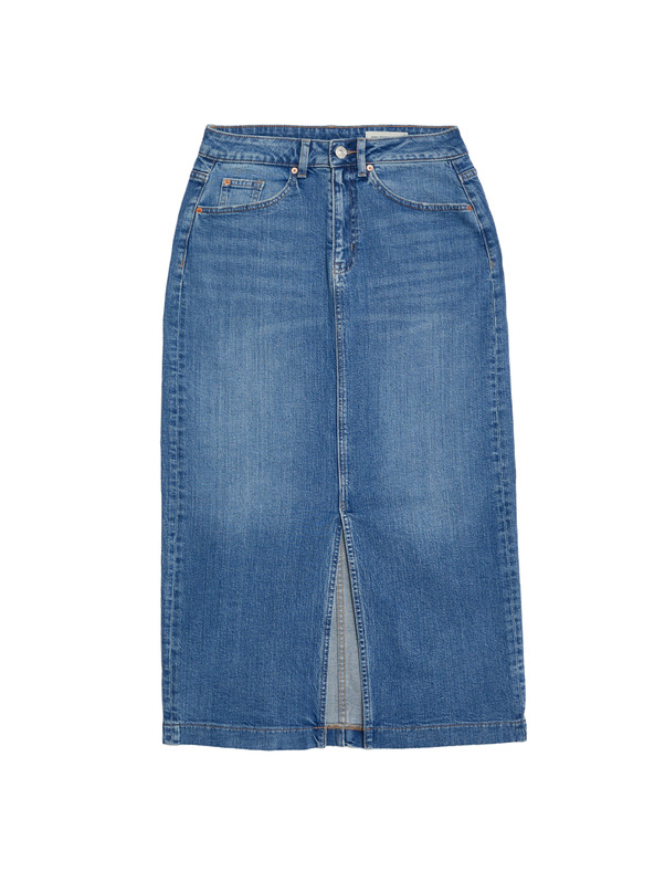 Marks & Spencer Džínová midi sukně Marks & Spencer námořnická modrá