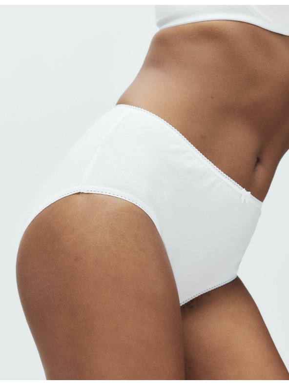 Marks & Spencer Midi kalhotky z bavlny s lycrou®, 5 ks v balení Marks & Spencer bílá