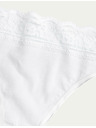 Marks & Spencer Krajkové kalhotky z bavlny s lycrou, 5 ks v balení Marks & Spencer bílá