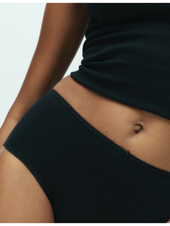 Marks & Spencer Midi kalhotky z bavlny s lycrou®, 5 ks v balení Marks & Spencer černá