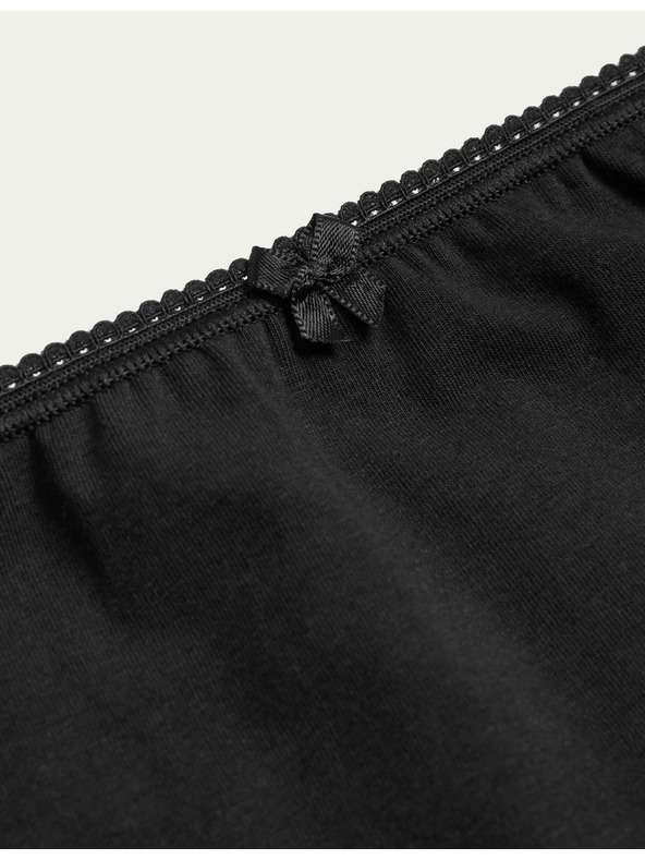 Marks & Spencer Midi kalhotky z bavlny s lycrou®, 5 ks v balení Marks & Spencer černá