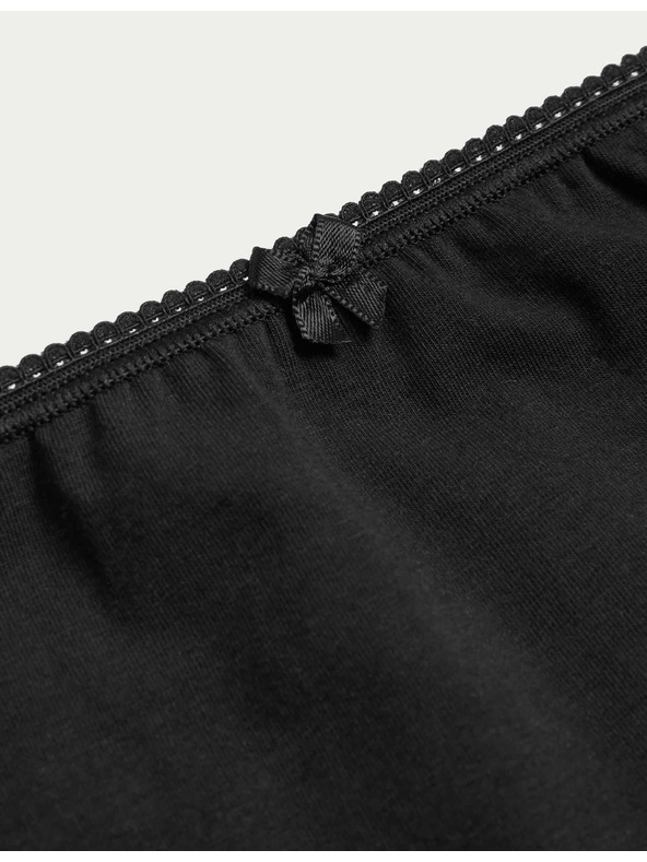 Marks & Spencer Midi kalhotky z bavlny s lycrou®, 5 ks v balení Marks & Spencer černá