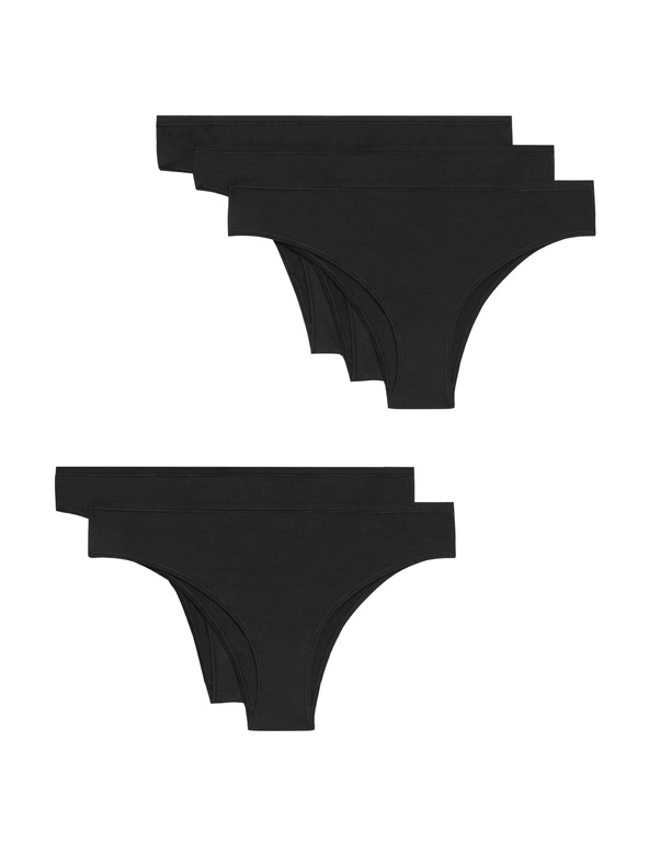 Marks & Spencer Brazilské kalhotky z modalu, bez viditelných lemů, 5 ks v balení Marks & Spencer černá
