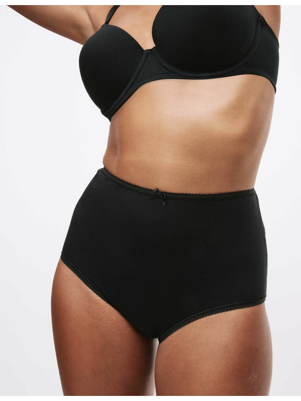 Marks & Spencer Kalhotky do pasu z bavlny s lycrou®, 5 ks v balení Marks & Spencer černá