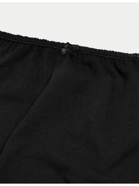 Marks & Spencer Kalhotky do pasu z bavlny s lycrou®, 5 ks v balení Marks & Spencer černá