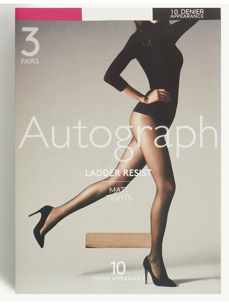 Marks & Spencer Pevné a matné punčochové kalhoty 10 DEN, 3 ks Marks & Spencer béžová