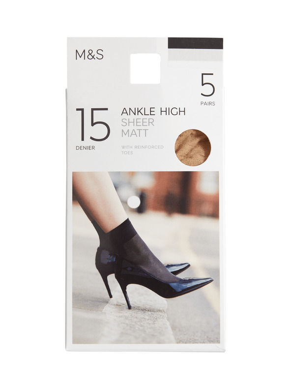 Marks & Spencer Balení 5 párů matných ponožek, 15 DEN Marks & Spencer béžová