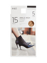 Marks & Spencer Balení 5 párů matných ponožek, 15 DEN Marks & Spencer béžová