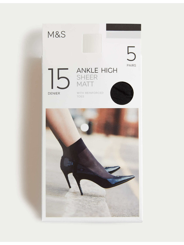 Marks & Spencer Balení 5 párů matných ponožek, 15 DEN Marks & Spencer černá