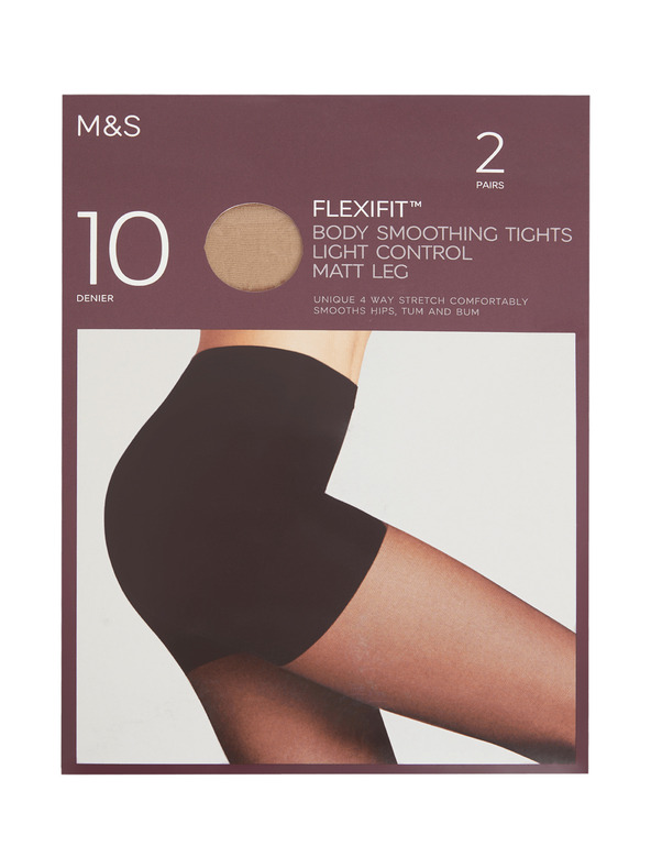 Marks & Spencer Průsvitné punčochy Flexifit™, mírně zpevňující, 10 DEN, 2 ks v balení Marks & Spencer béžová