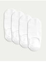 Marks & Spencer Bavlněné nízké ponožky Trainer liner, sada 4 párů Marks & Spencer bílá