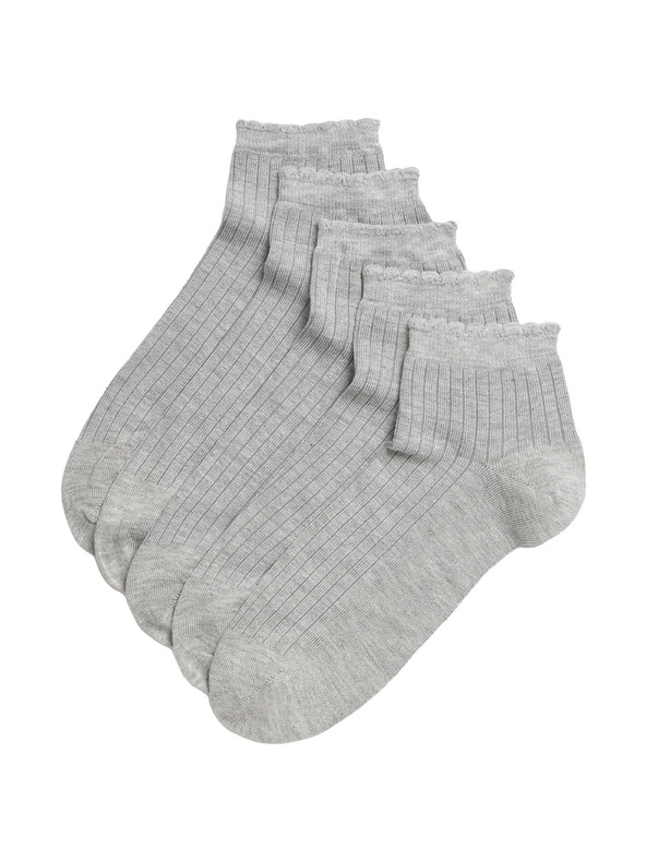 Marks & Spencer 5 párů bezešvých kotníkových ponožek Marks & Spencer šedá