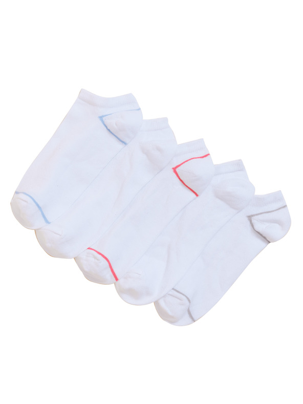 Marks & Spencer Sada pěti párů bílých dámských ponožek Marks & Spencer
