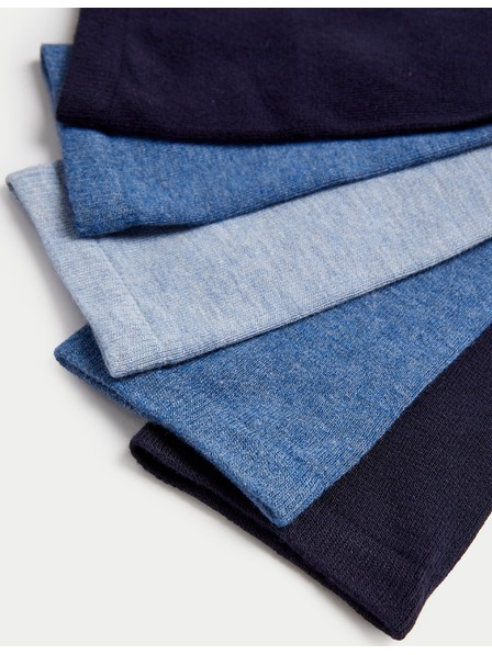 Marks & Spencer Sada pěti párů dámských ponožek v modré barvě  Marks & Spencer