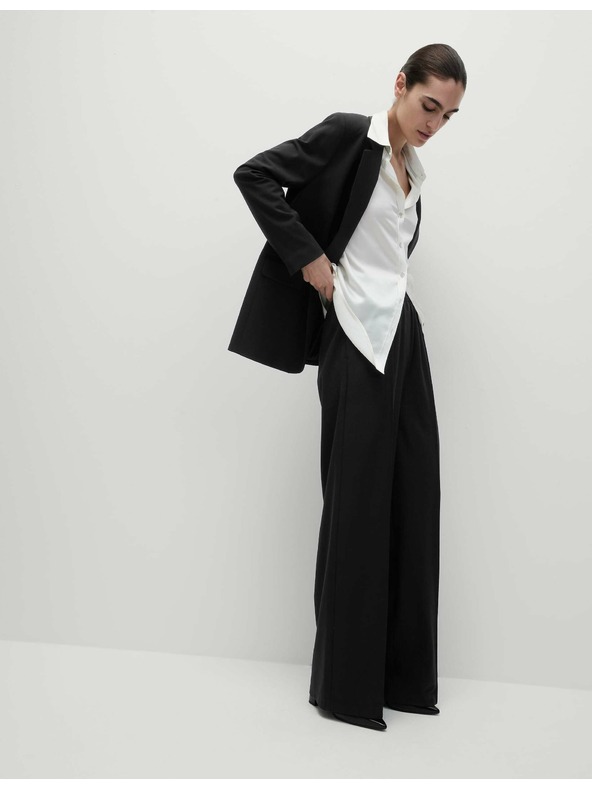 Marks & Spencer Černé dámské široké kalhoty Marks & Spencer