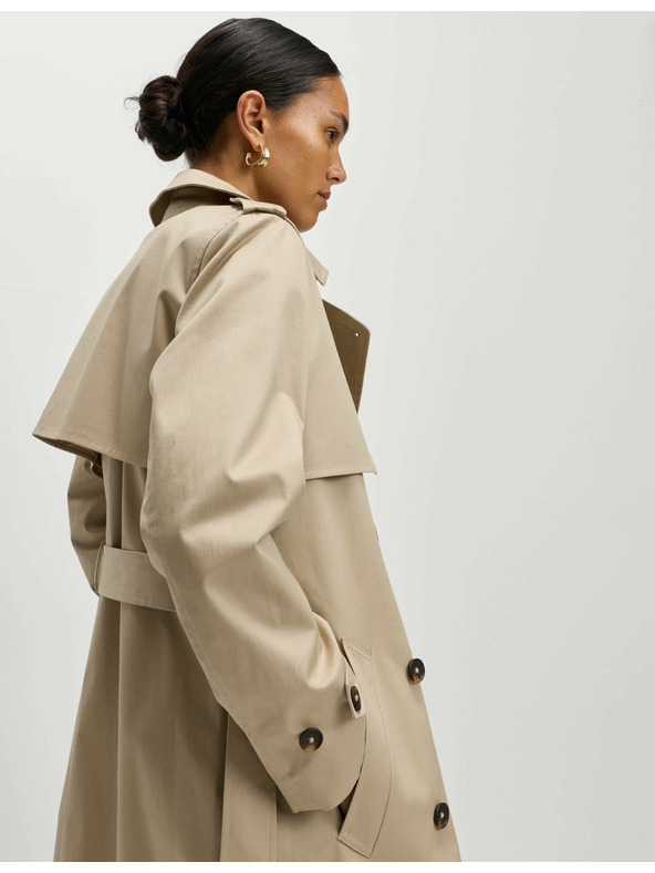 Marks & Spencer Béžový dámský dlouhý trenčkot s páskem Marks & Spencer