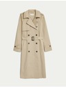 Marks & Spencer Béžový dámský dlouhý trenčkot s páskem Marks & Spencer