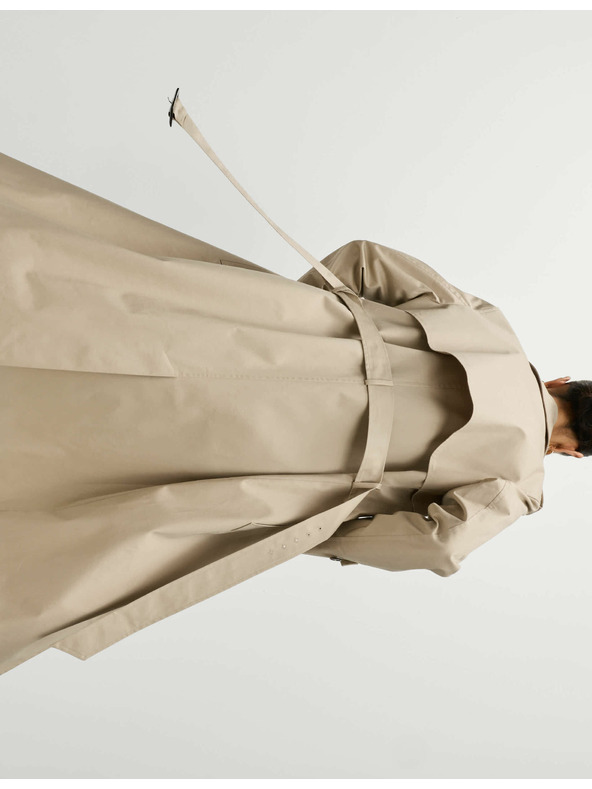 Marks & Spencer Béžový dámský dlouhý trenčkot s páskem Marks & Spencer