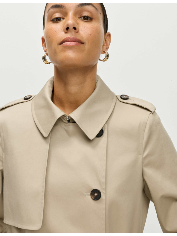 Marks & Spencer Béžový dámský dlouhý trenčkot s páskem Marks & Spencer