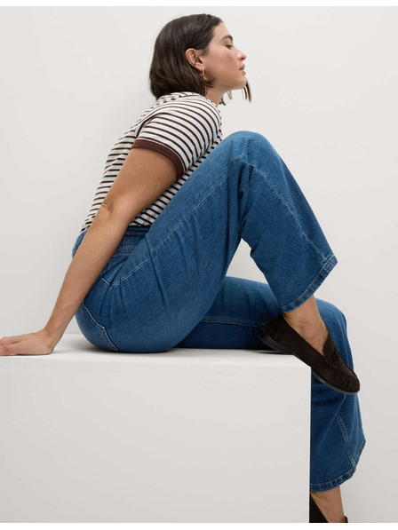 Marks & Spencer Modré dámské široké džíny s vysokým pasem Marks & Spencer