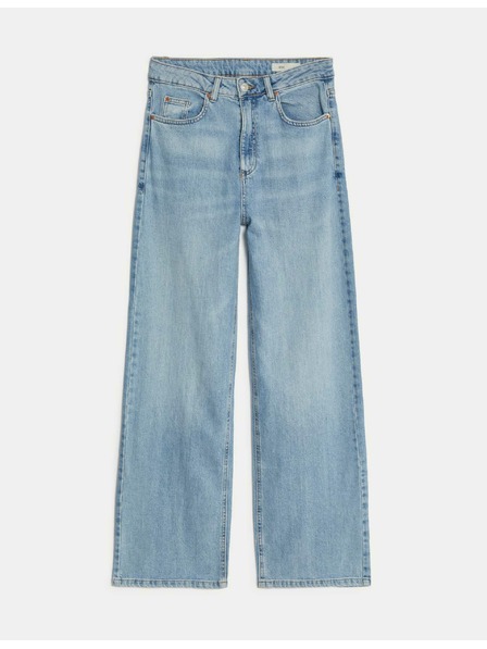 Marks & Spencer Světle modré dámské široké džíny s vysokým pasem Marks & Spencer