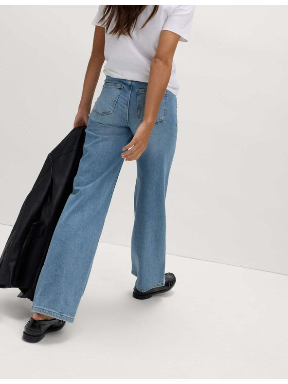 Marks & Spencer Světle modré dámské široké džíny s vysokým pasem Marks & Spencer