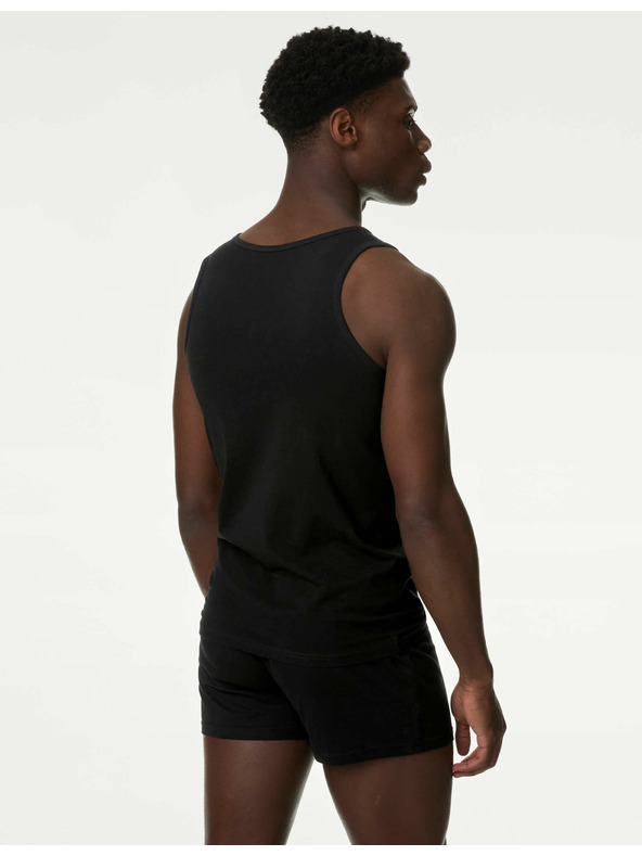 Marks & Spencer Sada tří pánských basic tílek v černé barvě s technologií Cool & Fresh™ Marks & Spencer