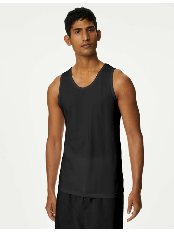 Marks & Spencer Sada tří pánských basic tílek v černé barvě s technologií Cool & Fresh™ Marks & Spencer