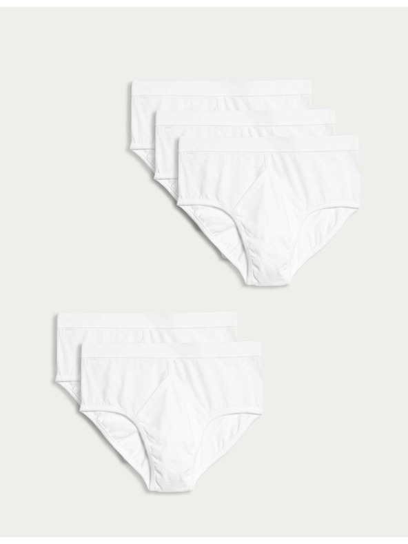 Marks & Spencer Sada pěti pánských slipů v bílé barvě  Marks & Spencer
