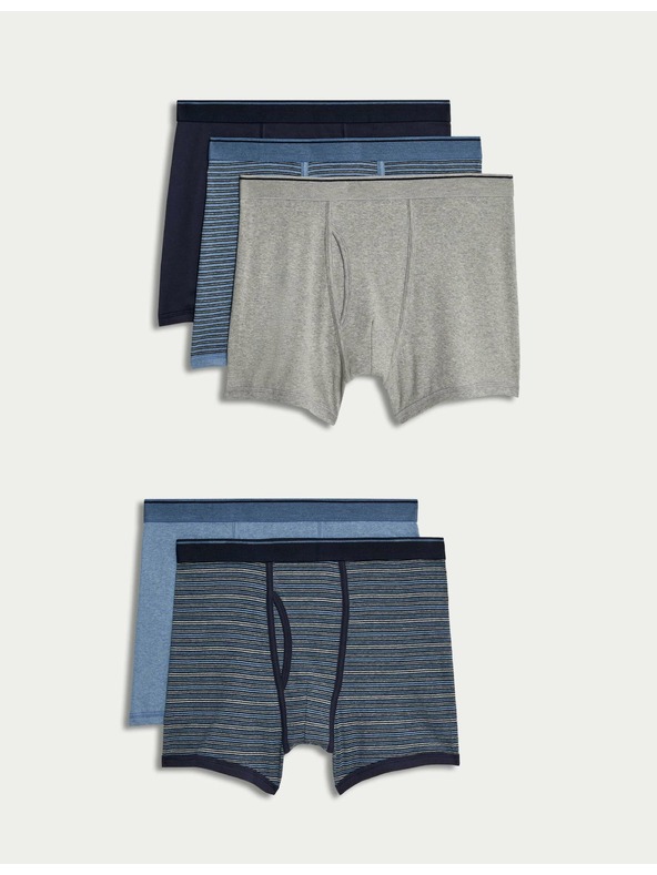 Marks & Spencer Sada pěti pánských boxerek v modré barvě Marks & Spencer