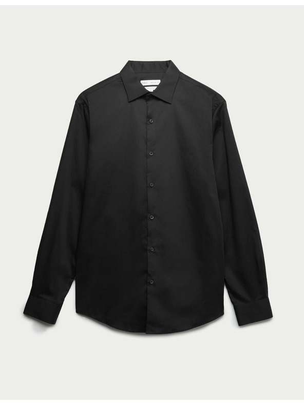 Marks & Spencer Černá pánská bavlněná košile Marks & Spencer