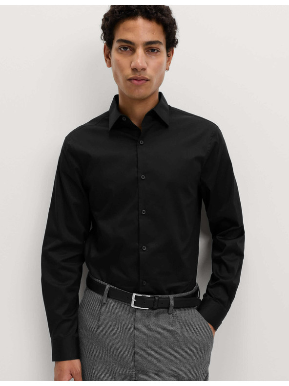 Marks & Spencer Černá pánská bavlněná košile Marks & Spencer