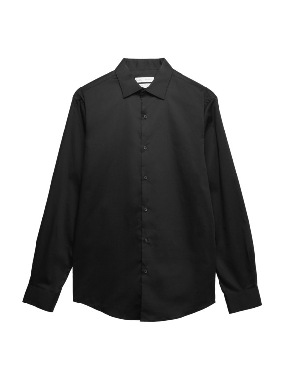 Marks & Spencer Černá pánská bavlněná košile Marks & Spencer