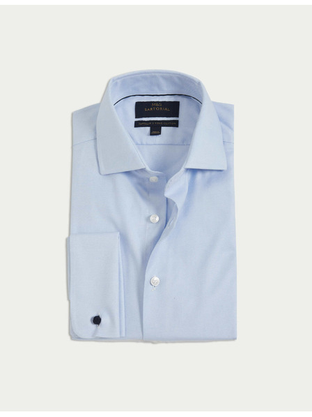 Marks & Spencer Keprová košile mírně projmutého střihu z luxusní bavlny s dvojitou manžetou Marks & Spencer