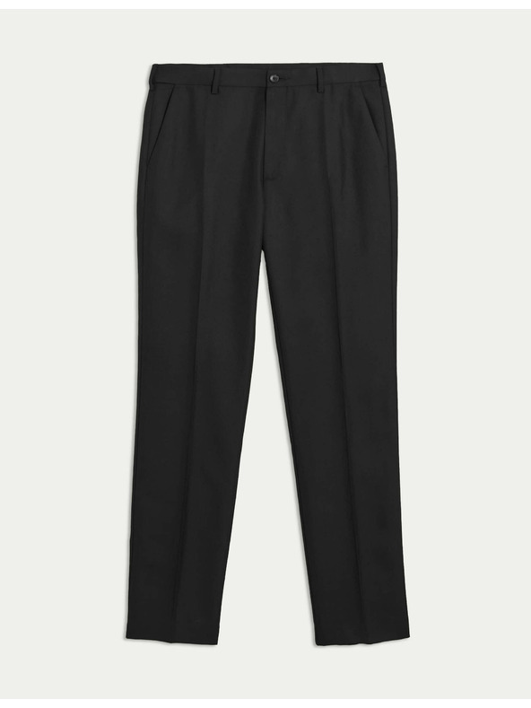 Marks & Spencer Hladké kalhoty pro velkou a vysokou postavu, normální střih Marks & Spencer černá