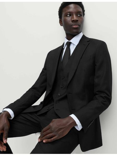 Marks & Spencer Černé pánské oblekové slim fit sako Marks & Spencer