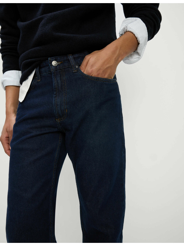 Marks & Spencer Tmavě modré pánské straight fit džíny Marks & Spencer