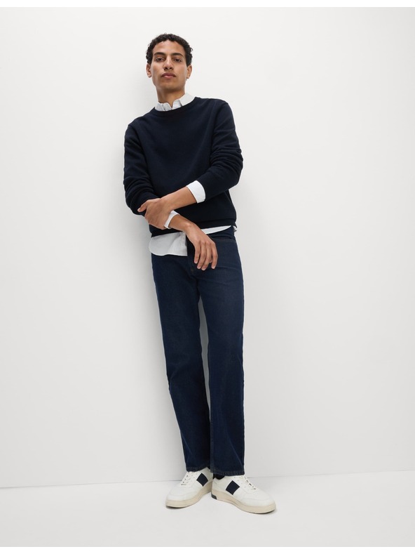 Marks & Spencer Tmavě modré pánské straight fit džíny Marks & Spencer