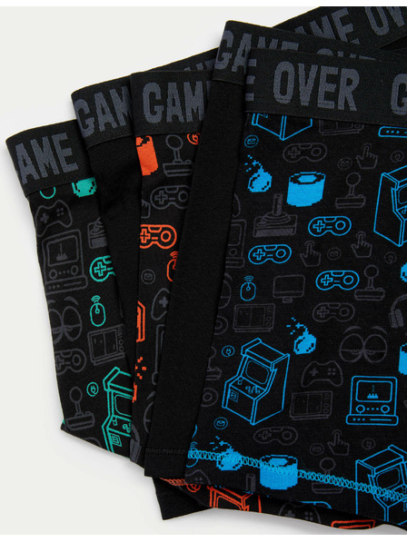 Marks & Spencer Bavlněné trenýrky se strečem a herním motivem, 3 ks v balení (5–16 let) Marks & Spencer