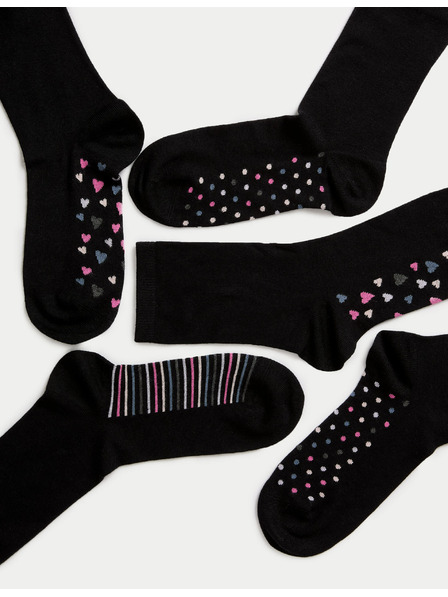Marks & Spencer Kotníkové ponožky v různém provedení, 5 párů Marks & Spencer černá