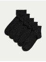 Marks & Spencer 5 párů bezešvých kotníkových ponožek Marks & Spencer černá