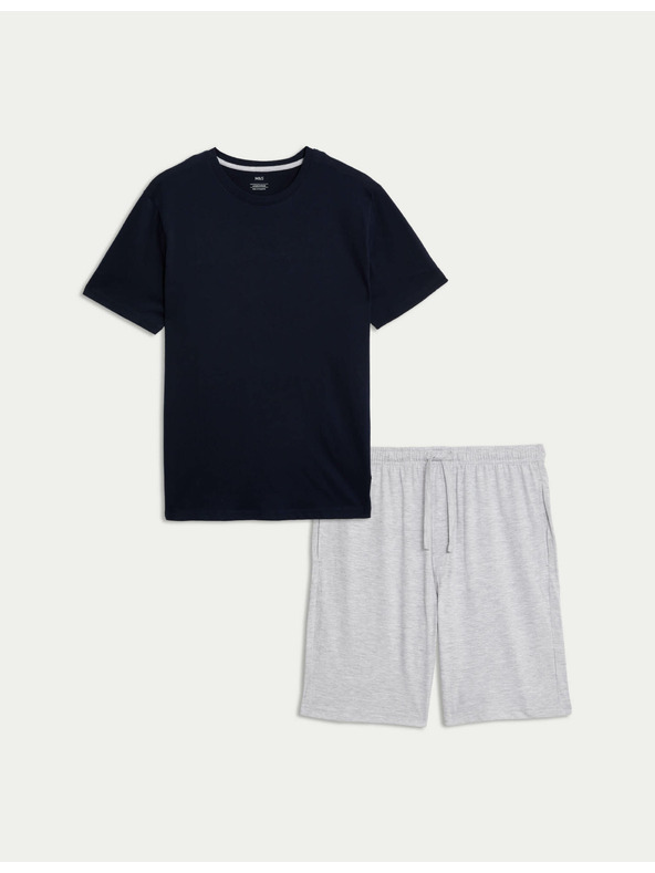 Marks & Spencer Šedo-modrá pánská pyžamová souprava Marks & Spencer