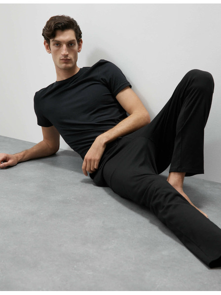 Marks & Spencer Černé pánské pyžamové kalhoty Supima® Marks & Spencer