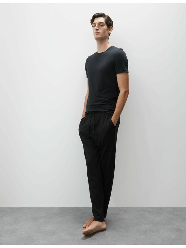 Marks & Spencer Černé pánské pyžamové kalhoty Supima® Marks & Spencer