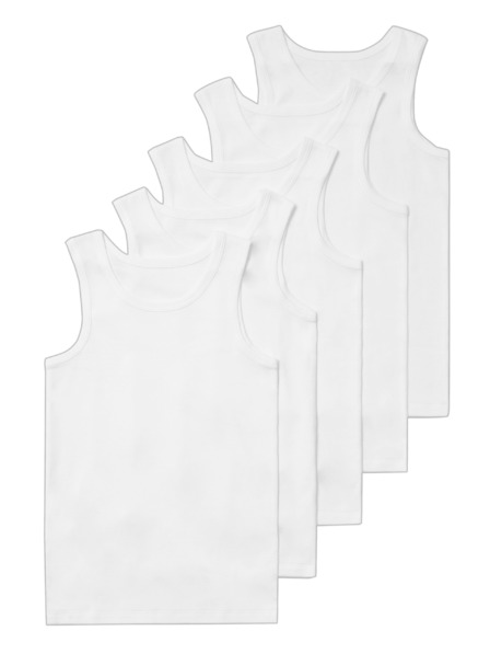 Marks & Spencer Tílka z čisté bavlny, 5 ks v balení (2–16 let) Marks & Spencer bílá