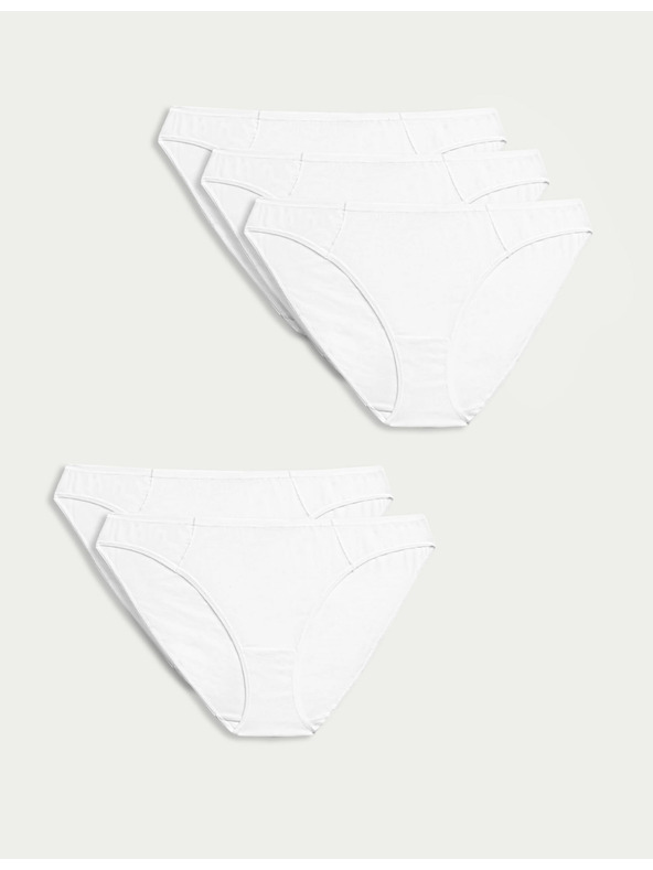Marks & Spencer Sada pěti dámských kalhotek v bílé barvě Marks & Spencer
