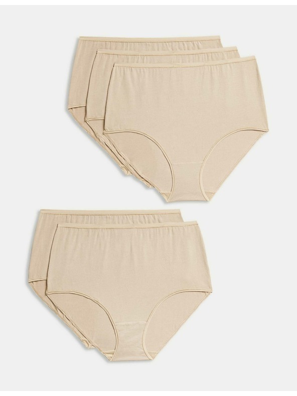 Marks & Spencer Sada pěti dámských kalhotek v béžové barvě Marks & Spencer