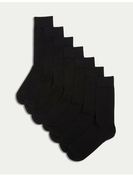 Marks & Spencer Sada sedmi párů pánských ponožek v černé barvě Marks & Spencer Cool & Fresh™